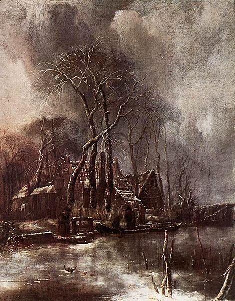 Jan van de Cappelle Winter Landscape Norge oil painting art